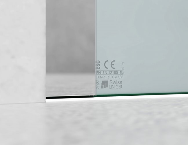 Kabina prysznicowa narożna 100x70 cm szkło 8mm mleczne profile chrom Swiss Liniger