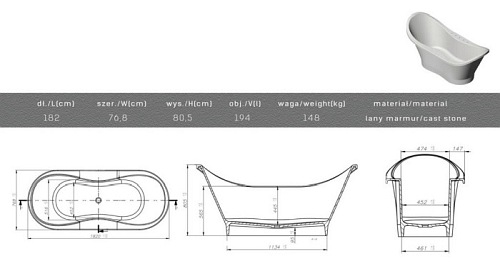 Wanna wolnostojąca Uno XL Sanitti
