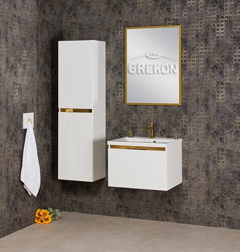 Słupek łazienkowy wiszący złoty uchwyt 144x40 seria Diamond Gold Gante