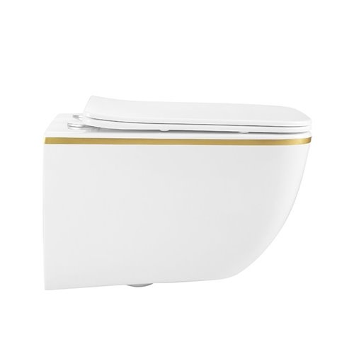 Zestaw podtynkowy kompletny stelaż + miska YUZU-WH-GL-TR-03 + przycisk ST+H GOLD