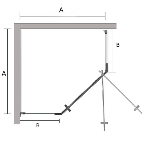 Kabina prysznicowa, pięciokątna 90x90 Stylio BK502PT+