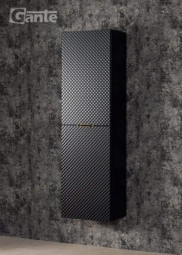 Regał łazienkowy wiszący szklane fronty złoty uchwyt Glow Gante