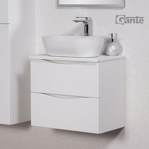 Szafka łazienkowa wisząca ONDA 60 cm biała z umywalką Gante