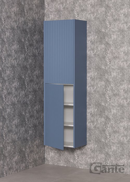 Słupek łazienkowy frezowany wiszący wysoki 155x45 Mirage kolor niebieski mat