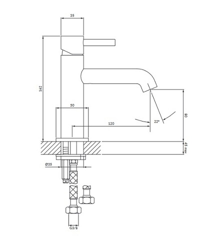 Bateria umywalkowa Y1210NCP Omnires Y miedź