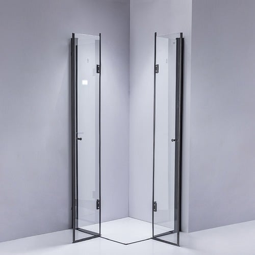 Czarna kabina prysznicowa składana kwadratowa 100x100 BS05C