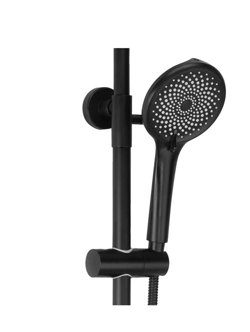 Zestaw prysznicowy natynkowy czarny Foss Clif Rea