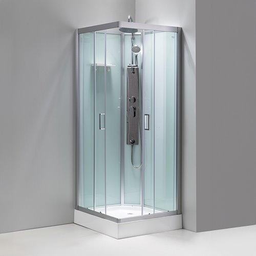 Kabina prysznicowa zabudowana kwadratowa 80x80 cm profil szczotkowany LISA