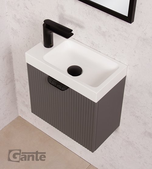 Szafka łazienkowa wisząca z umywalką szary mat 40 cm Fresco Gante