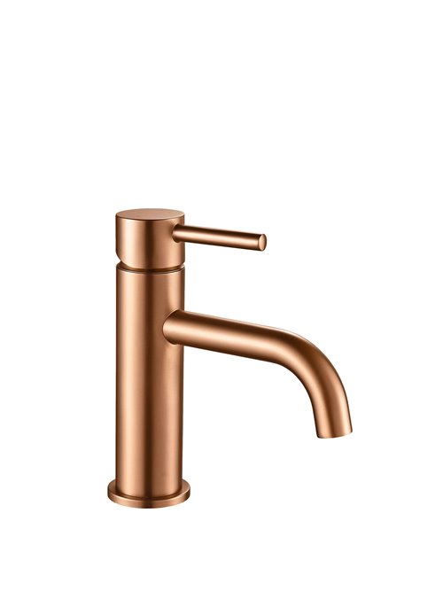 Bateria umywalkowa niska Lungo Rea miedź szczotkowana