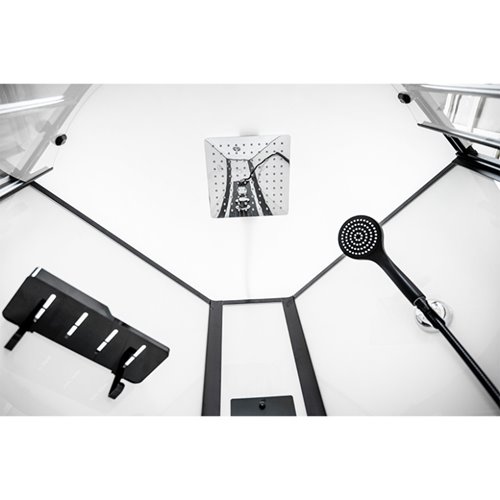 Kabina prysznicowa półokrągła zabudowana jasny środek 100x100 Clara