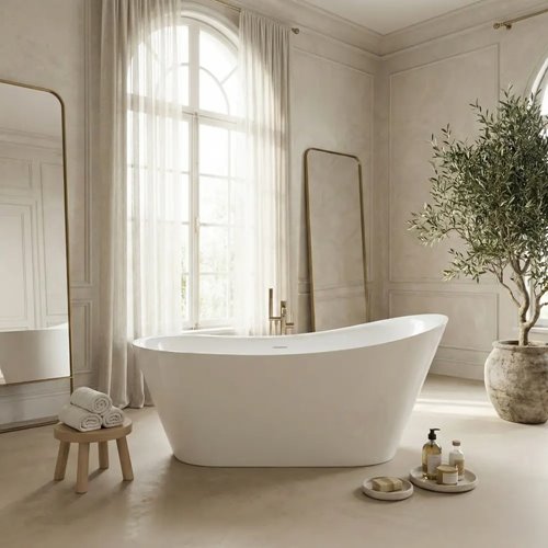 Wanna 170 cm w aranżacji łazienki