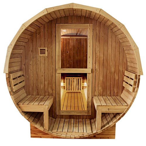 Sauna fińska ogrodowa zewnętrzna beczka 6 osobowa 210x240 Asker