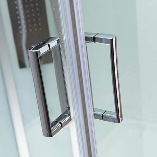 Kabina prysznicowa zabudowana kwadratowa 100x100 cm profil szczotkowany LISA