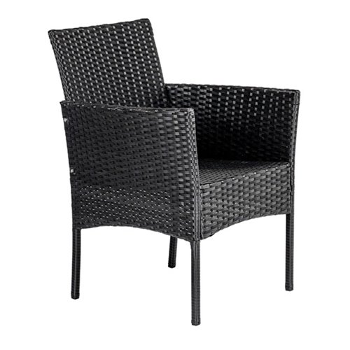 Zestaw mebli ogrodowych z technorattanu stół, sofa, krzesła dla 4 osób Luiza czarny