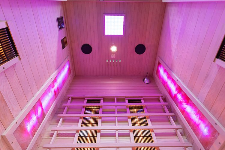 Sauna na podczerwień dwuosobowa panele sól himalajska 120X105X190CM MO-EA2R Infrared Mazur