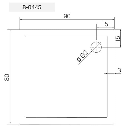 Brodzik prostokątny 90x80 New Trendy New Cantare B-0445