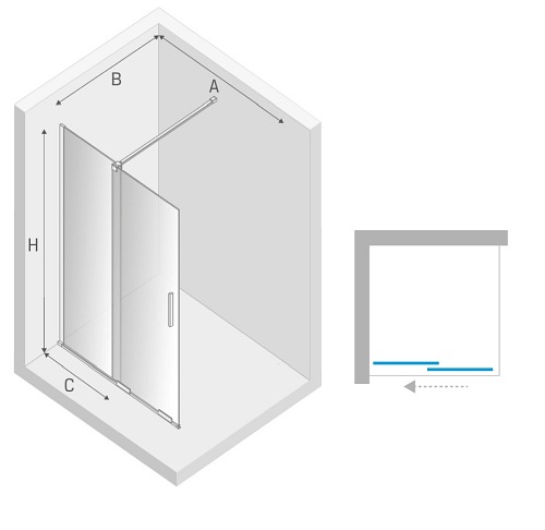 Smart New Trendy ruchoma ścianka prysznicowa walk in 80 cm EXK-4085