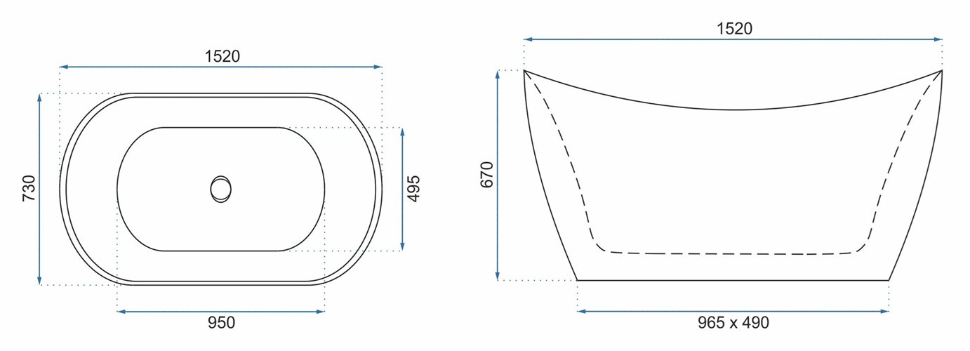 Wanna wolnostojąca 150 cm Ferrano Rea