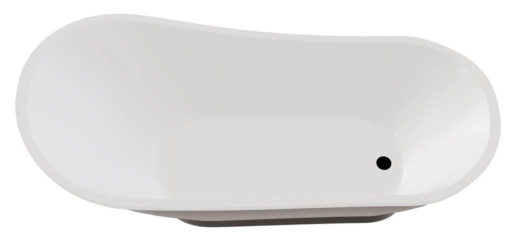 Czarno-biała wanna wolnostojąca 150 cm syfon klik-klak czarny Gloria Besco