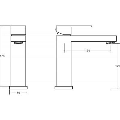 Bateria umywalkowa niska czarny mat Varium Besco