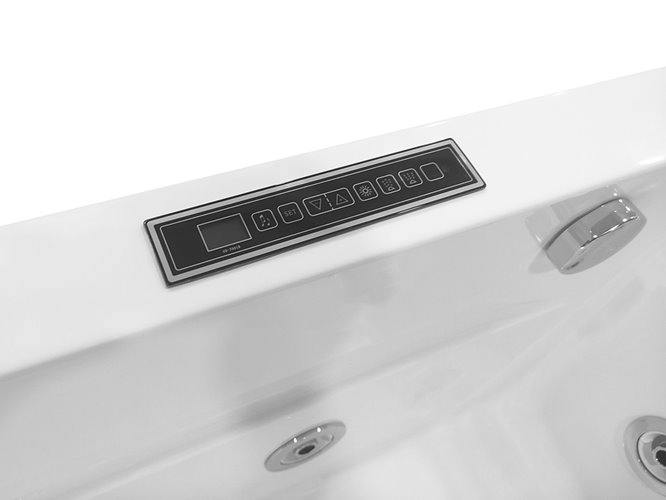 Narożna wanna z hydromasażem prostokątna konglomerat 170x78 cm MO-1802AB