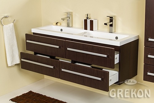 Szafka łazienkowa z umywalką 120/39/4 seria Fokus Wenge Mat