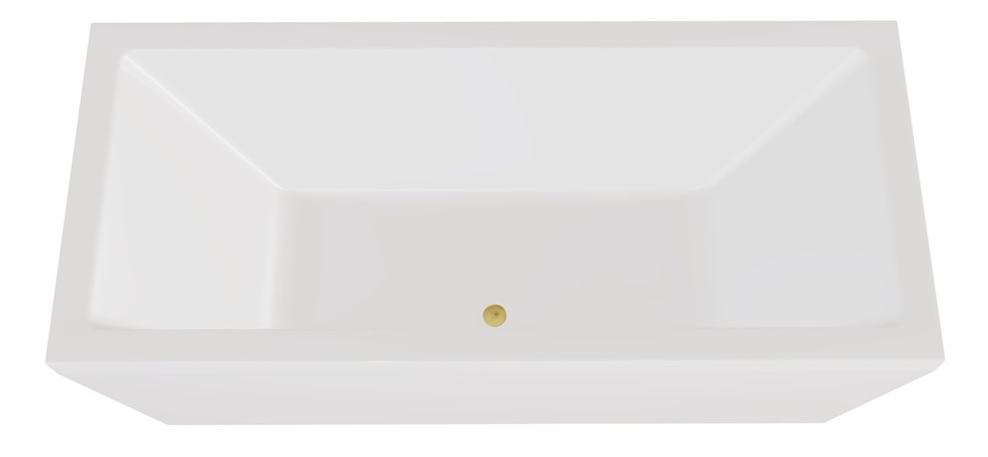 Wanna wolnostojąca prostokątna syfon złoty Vera 170 Besco