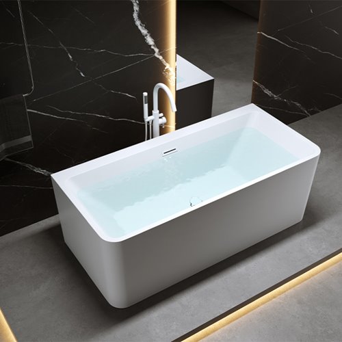 Wanna wolnostojąca biały przelew oraz korek przyścienna 140 cm Sofia Hydrosan