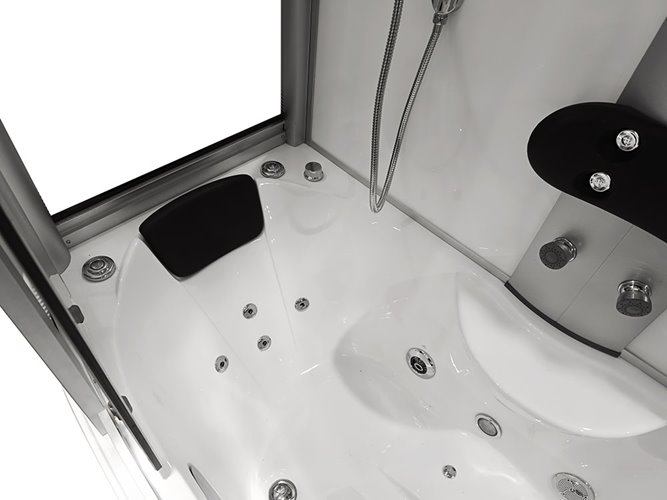 Biała Prostokątna kabino wanna z hydromasażem 165x85 cm MO-09944B-165