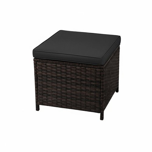 Zestaw mebli ogrodowych z technorattanu narożnik, stół, pufy Toledo brąz zdjęcie 13