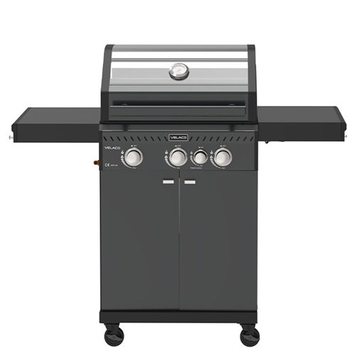 Grill gazowy ZEUS-B kolor czarny ruszt żeliwny moc 11,5 kW + pokrowiec + palnik boczny