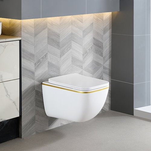 Biała miska wc wisząca Rimless Tornado YUZU-WH-GL-TR-03 Hydrosan