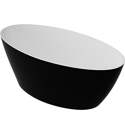 Czarno biała wanna wolnostojąca Marble+ Siena WW BCP