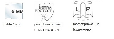 Kabina prysznicowa pięciokątna 90x90 Prato Kerra