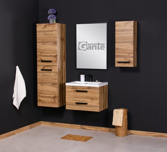 Szafka wisząca z umywalką 60 cm kolor dąb naturalny 39/2 seria Fokus Loft Gante