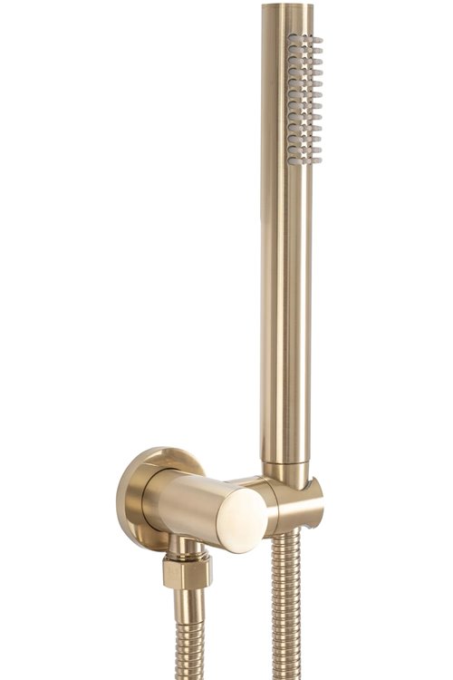 Złoty szczotkowany zestaw prysznicowy podtynkowy Lungo Rea Gold Brush