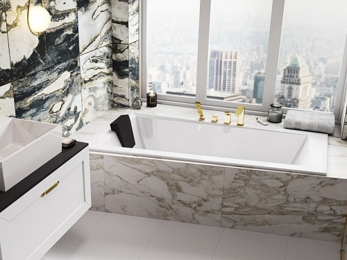 Wanna do zabudowy asymetryczna Intima Slim Besco lewa 160x90 cm