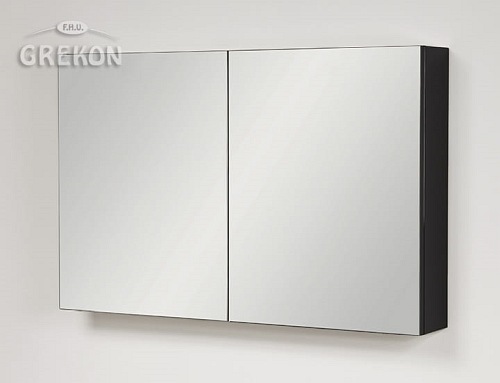 Czarna matowa szafka wisząca z lustrem 65x100 Victa