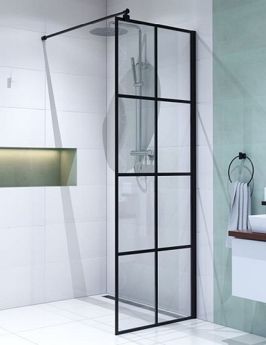 Ścianka prysznicowa 70 cm czarne szprosy BK251T07A6 Nero