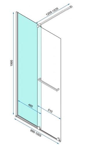 Ścianka prysznicowa rozsuwana 100 cm Cortis Rea