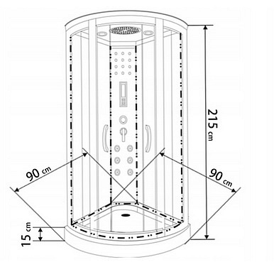 Kabina prysznicowa z hydromasażem 90x90 Marta