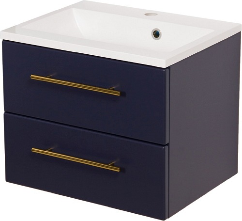 Szafka wisząca z umywalką granatowy mat 50 cm Belli Gold Gante