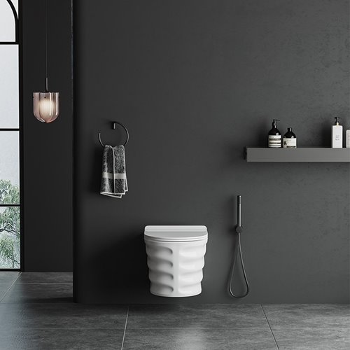 Zestaw podtynkowy stelaż GEBERIT DUOFIX + miska SKAL-WH-RIM-03 + przycisk DELTA 50 chrom