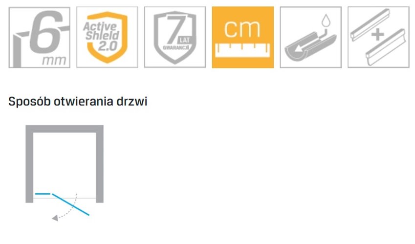 Czarne drzwi prysznicowe uchylne 130 cm lewe EXK-4908 Reflexa Black New Trendy