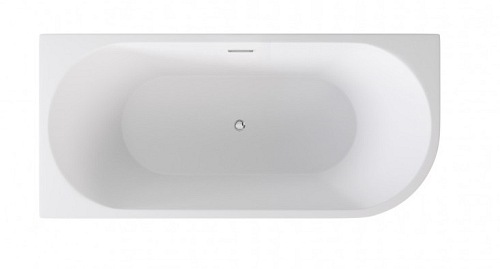 Wanna przyścienna narożna lewa syfon z przelewem czarny mat 150 cm Zoya Besco WAS-150-ZLC