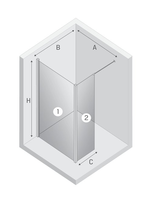 Biała kabina prysznicowa 100 cm element boczny 70 cm EXK-2231/EXK-2238 New Modus White New Trendy
