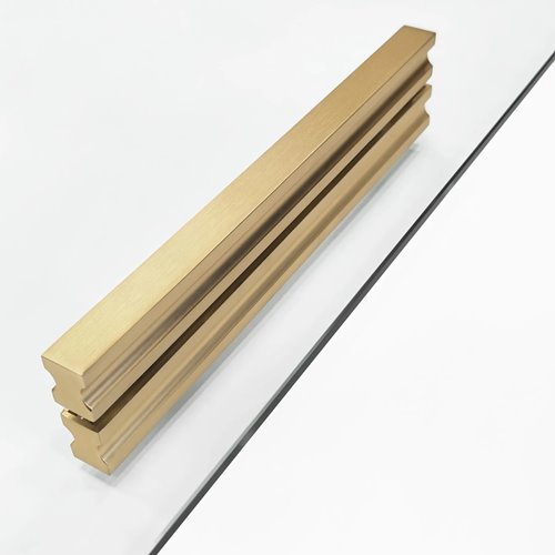 Złota szczotkowana kabina prysznicowa prostokątna 140x80 Montana Rea