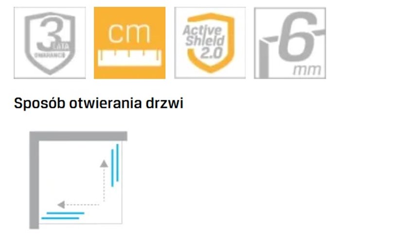 Kabina prysznicowa prostokątna 90x100 złota D-0418A/D-0421A Prime New Trendy Gold Light