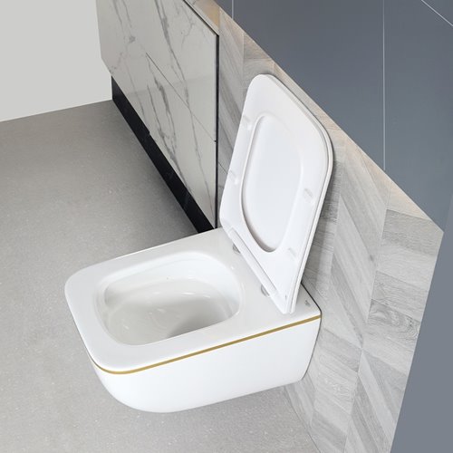 Zestaw podtynkowy stelaż GEBERIT DUOFIX + miska YUZU-WH-GL-TR-03 + przycisk DELTA 50 chrom